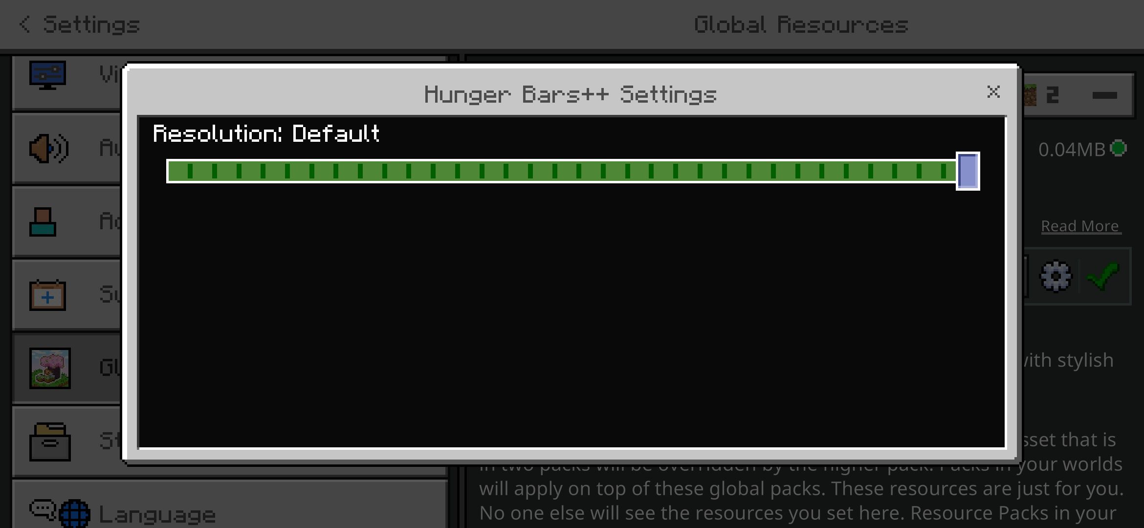 Hunger bars++